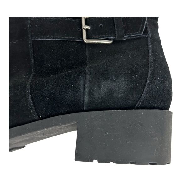 Cole Haan Putnam Tall Knee High Riding Boots Black Suede Leather Waterproof 10B - Picture 9 of 15